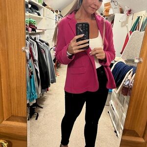 Skies Are Blue Pink Blazer Structured Suit Jacket